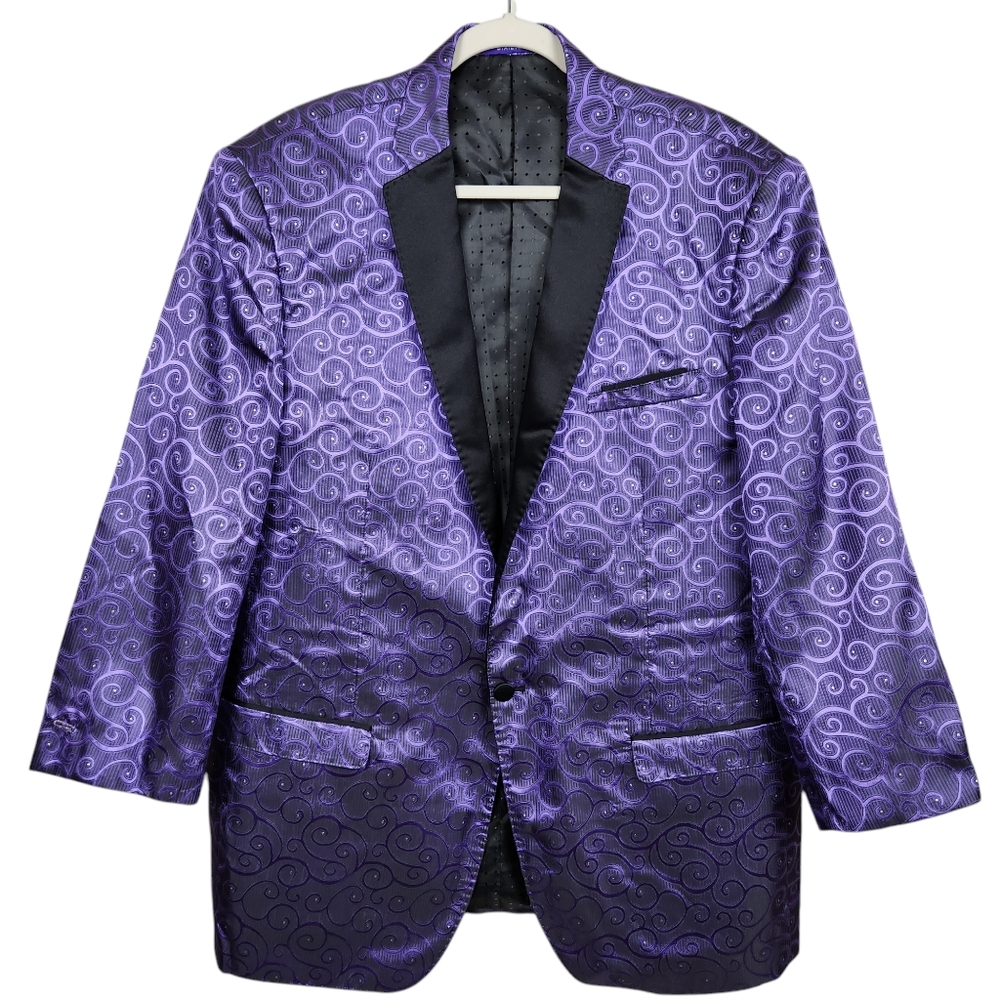 Statement Italy Bellagio Wool Blend Paisley Blazer Suit Jacket Mens Size 46L